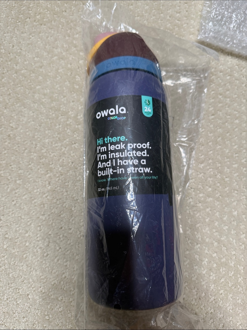 Owalo Purple Werewolf Insulated Water Bottle - Picture 4 of 4